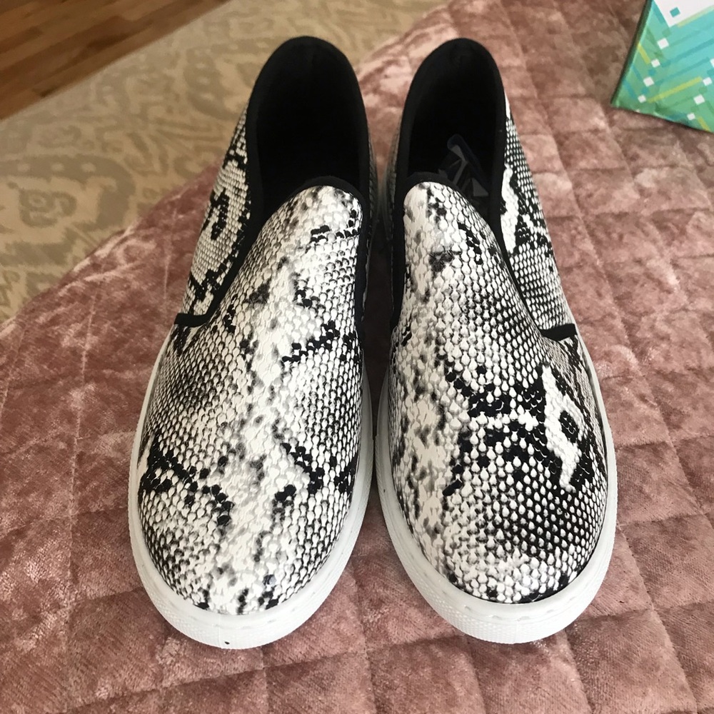 Snakeskin slip on sneakers size 8